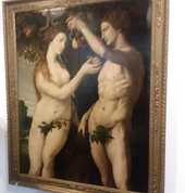 THE TEMPTATION OF ADAM AND EVE AS DISPLAYED AT MALMÖ ART MUSEUM.