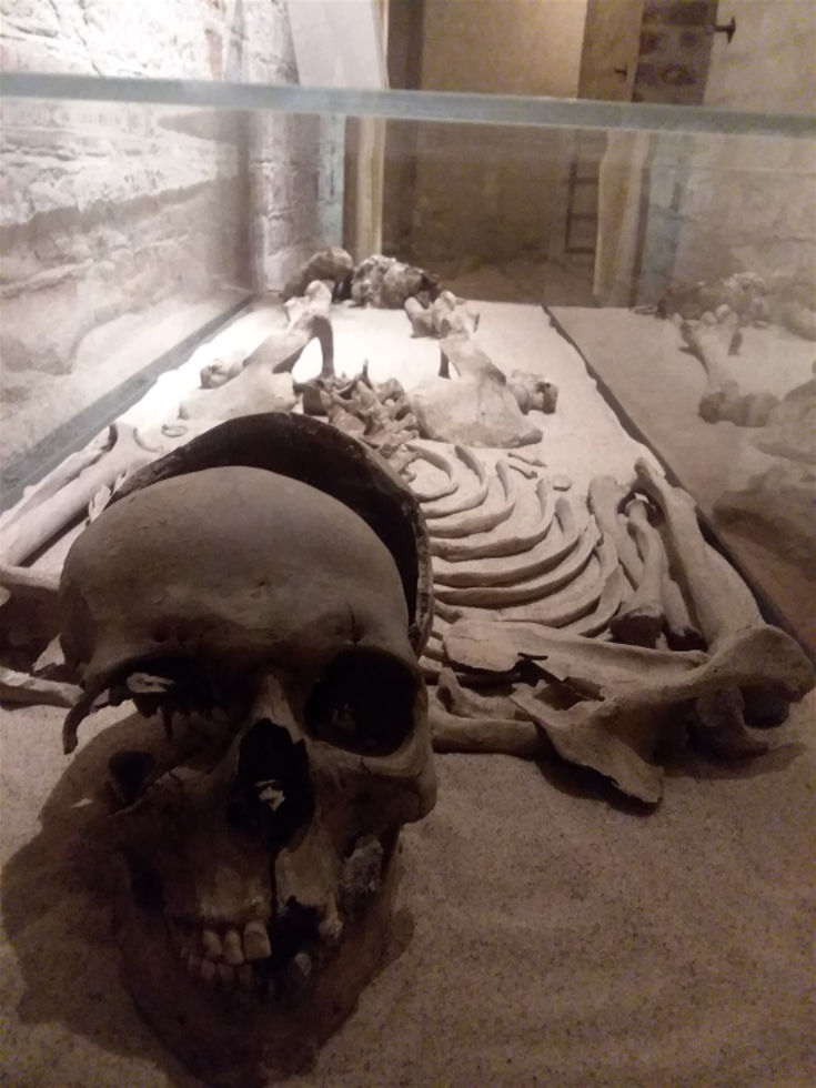 This skeleton was unearthed in Malmö castle and can be seen on display here in a small room next to the quirky room pictured above in the previous photo. James Hepburn, who was the 4th Earl of Bothwell, was a prisoner here from 1568 till 1573. King Frederick  II of Danmark ordered his arrest because it was believed that he murdered Henry Stuart who was the 2nd husband of Mary, Queen of Scots. James Hepburn was the 3rd husband of Mary Queen of Scots (also known as Mary I of Scotland.) Prisoners were also kept in a dungeon here and many were beheaded. I do not know if this skeleton was one of the prisoners from 1800s. There were also something like 12 skeletons discovered underneath Kalmar Castle which were dated to about 500 years old. Only 2 of the buried bodies were in coffins, the others were buried under the castle wall. I do not think this skeleton is from that find because Kalmar Castle is a different castle from Malmöhus and they are intended to remain in the Swedish History Museum in Stockholm.