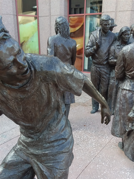 Sculpture in downtown Albuquerque. It is on the corner of third Street and Tijeras Street. It is called 