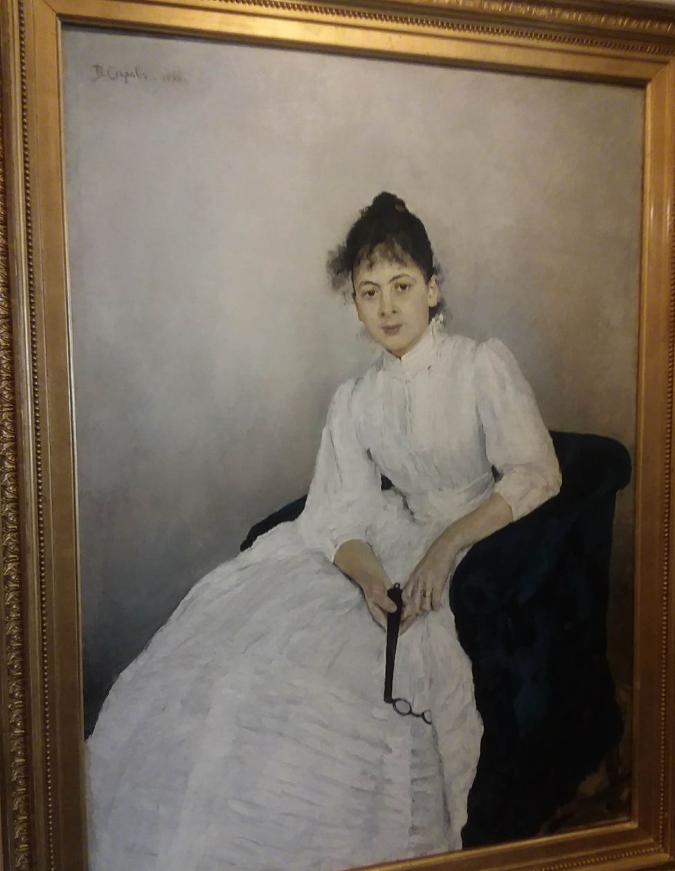 In Malmö Castle is this portrait painting   of Maria F. Jalcuntjikova painted by Valentin Serov.