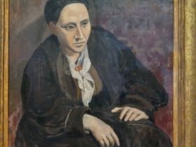 This is a portrait painting of Gertrude Stein painted by Pablo Picasso in Paris. When Gertrude Stein first saw it she said 