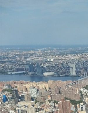 And this photo was taken from the TOP of the One World Trade Center building which is presently the tallest building in the western hemisphere although there is another taller and thinner building being constructed in Manhatten.