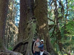 While we were taking and making about 500 photos and videos within Olympic National Park Rain Forest, A very nice lady asked us if we would like a photo taken of us together and here is the result.